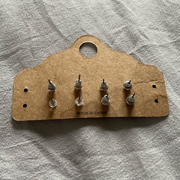 Colorful Girls Heart Stud Earrings - Picture 2 of 2